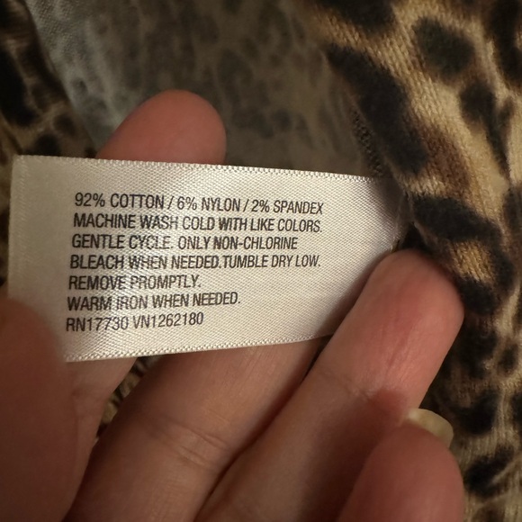 MERONA animal print cardigan size S almost new condition 92% cotton p2p 19” - Picture 3 of 5
